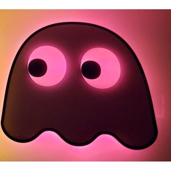 Blinky Red Ghost Light Up Silhouette 8" Wall Sign Works Bandai Namco Retro - Picture 6 of 7